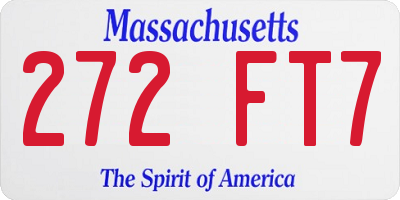 MA license plate 272FT7