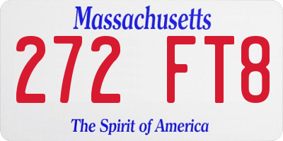MA license plate 272FT8