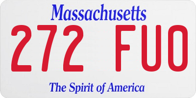 MA license plate 272FU0