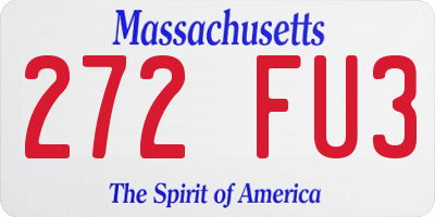 MA license plate 272FU3