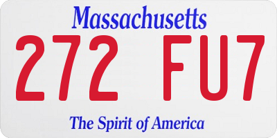 MA license plate 272FU7