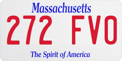 MA license plate 272FV0