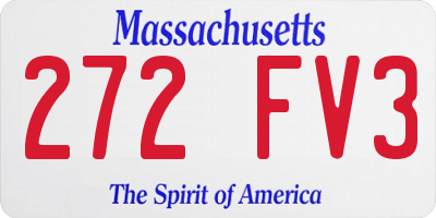 MA license plate 272FV3