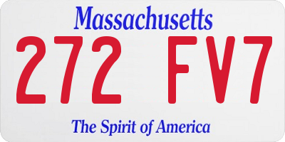 MA license plate 272FV7