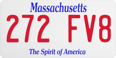 MA license plate 272FV8
