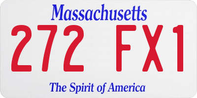MA license plate 272FX1