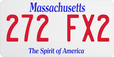 MA license plate 272FX2