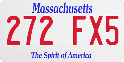 MA license plate 272FX5