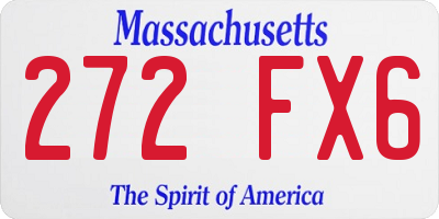 MA license plate 272FX6