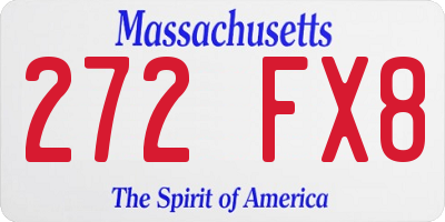 MA license plate 272FX8