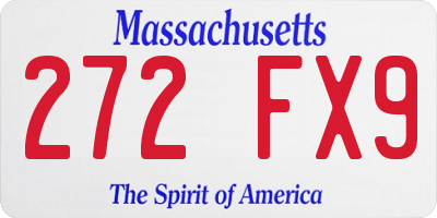 MA license plate 272FX9