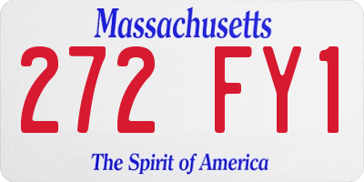 MA license plate 272FY1