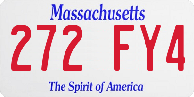 MA license plate 272FY4