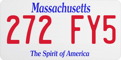 MA license plate 272FY5