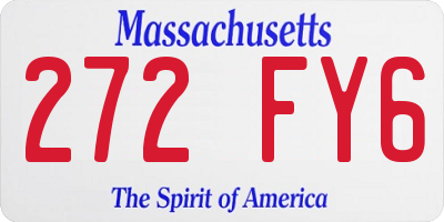 MA license plate 272FY6