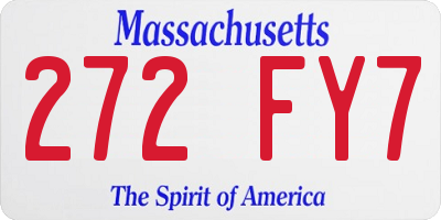 MA license plate 272FY7