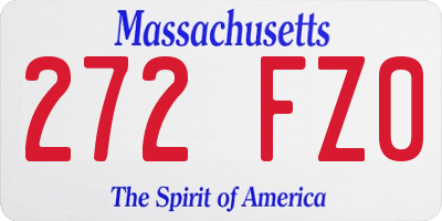 MA license plate 272FZ0