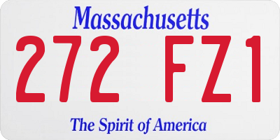 MA license plate 272FZ1
