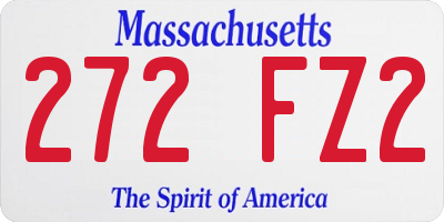 MA license plate 272FZ2