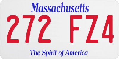 MA license plate 272FZ4