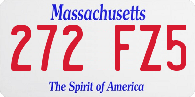 MA license plate 272FZ5