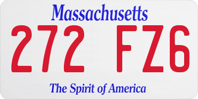 MA license plate 272FZ6