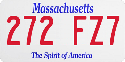 MA license plate 272FZ7
