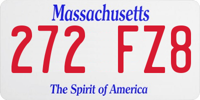 MA license plate 272FZ8