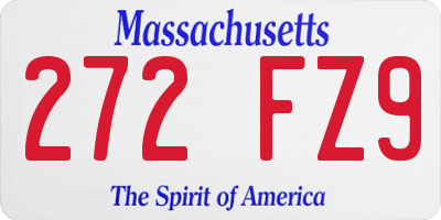 MA license plate 272FZ9