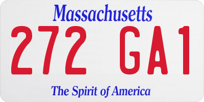 MA license plate 272GA1