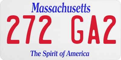 MA license plate 272GA2