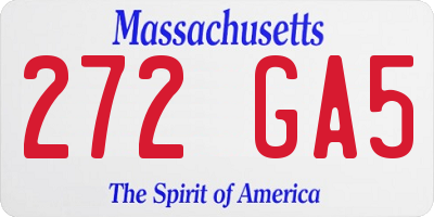 MA license plate 272GA5
