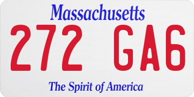 MA license plate 272GA6