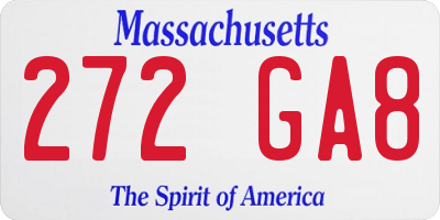MA license plate 272GA8