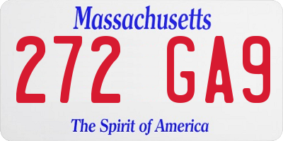 MA license plate 272GA9