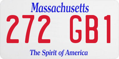 MA license plate 272GB1