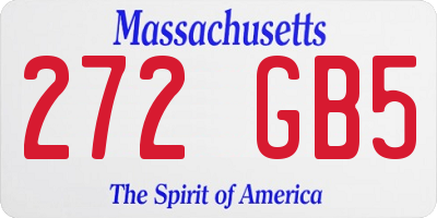 MA license plate 272GB5