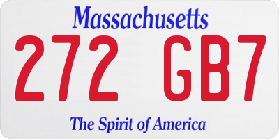 MA license plate 272GB7