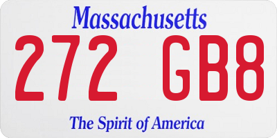 MA license plate 272GB8