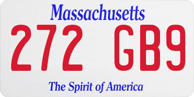 MA license plate 272GB9