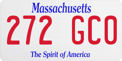 MA license plate 272GC0