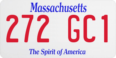 MA license plate 272GC1