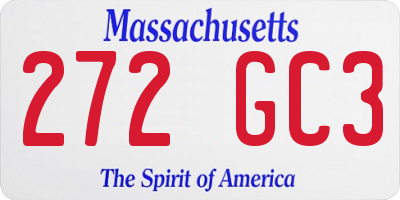 MA license plate 272GC3