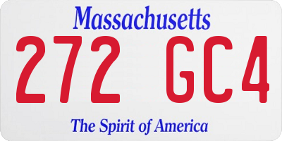 MA license plate 272GC4