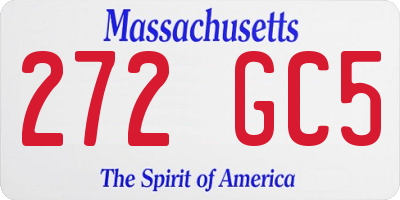 MA license plate 272GC5