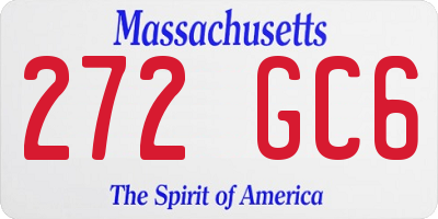 MA license plate 272GC6