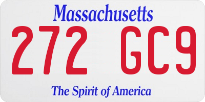 MA license plate 272GC9