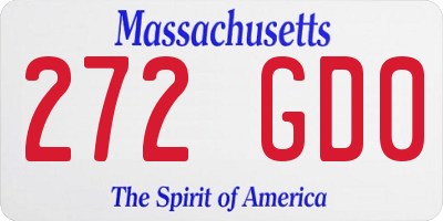 MA license plate 272GD0