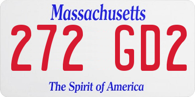 MA license plate 272GD2