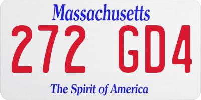 MA license plate 272GD4